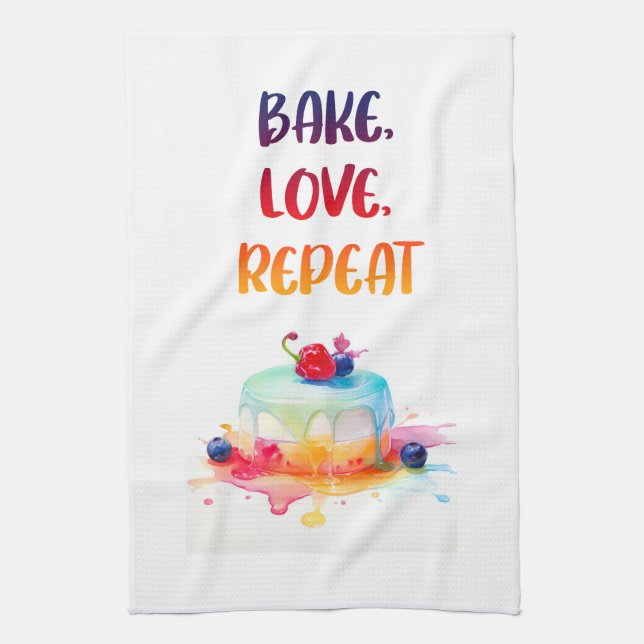 Sweet cake design tea towel (Vertical)