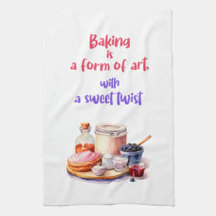 Sweet cake design tea towel
