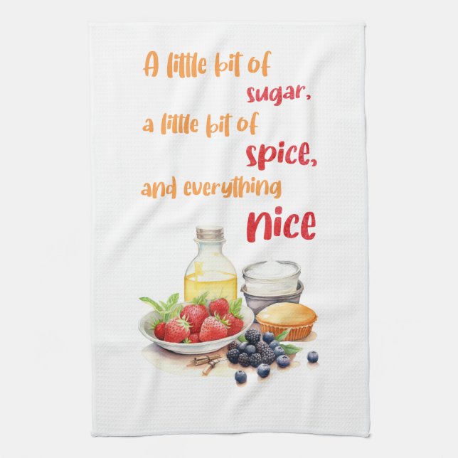Sweet cake design tea towel (Vertical)
