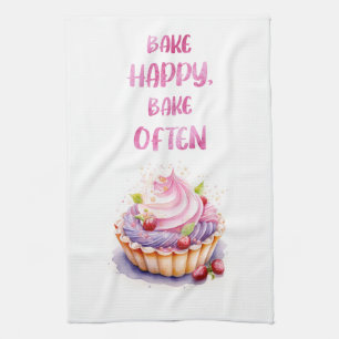 Sweet cake design tea towel