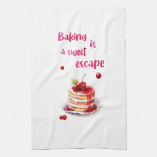 Sweet cake design tea towel