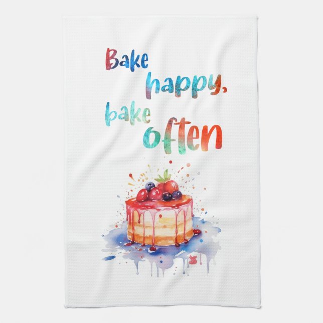 Sweet cake design tea towel (Vertical)