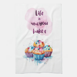 Sweet cake design tea towel