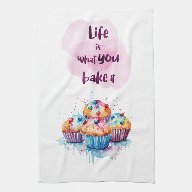 Sweet cake design tea towel (Vertical)