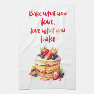 Sweet cake design tea towel