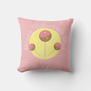 Sweet Cake Pop Valentines  Pink    Cushion