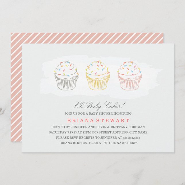 Sweet Cakes Baby Shower Invite (Front/Back)