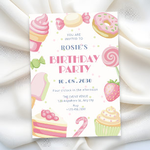 Sweet cakes ice cream birthday invitation