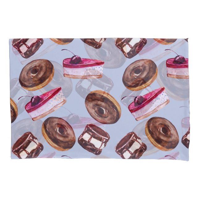 Sweet Cakes: Watercolor Seamless Food Pillowcase (Front)