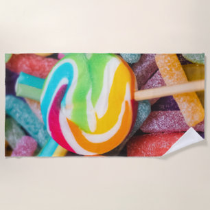 sweet candies beach towel