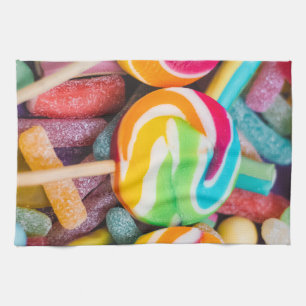 sweet candies tea towel