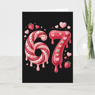 Sweet Candy 67 Strawberry Heart Drip Cute Valentin Card