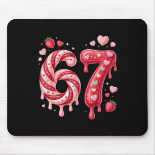 Sweet Candy 67 Strawberry Heart Drip Cute Valentin Mouse Pad