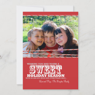 Sweet Candy Cane Christmas Photo Card 5x7