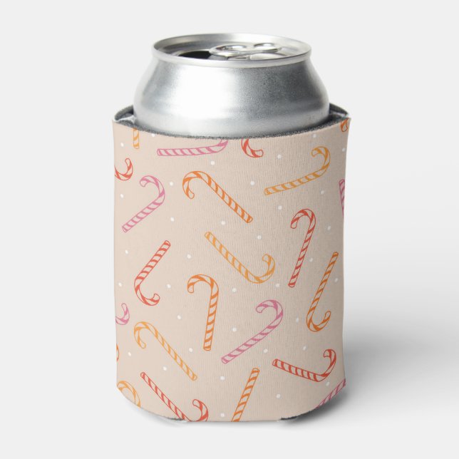 Sweet candy cane pattern can cooler (Can Front)