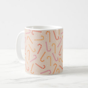 Sweet candy cane pattern coffee mug