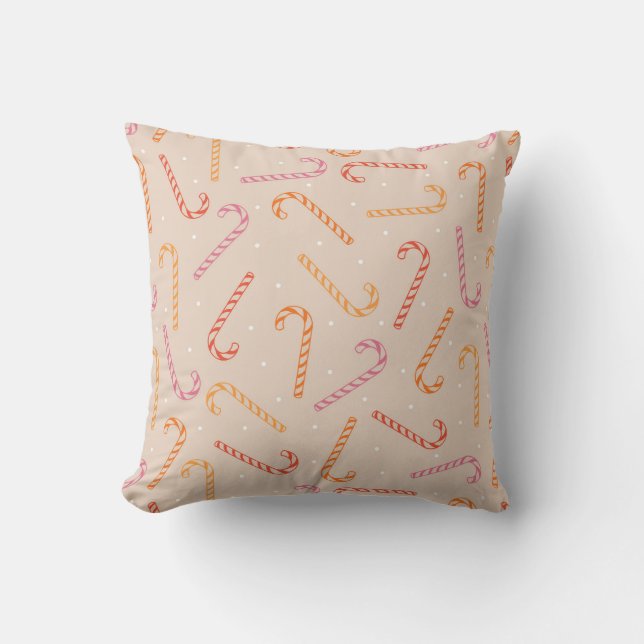 Sweet candy cane pattern cushion (Front)