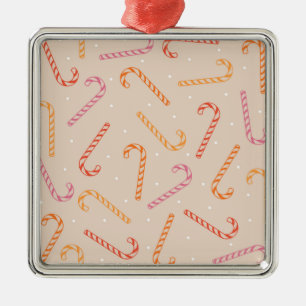 Sweet candy cane pattern metal tree decoration