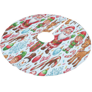 Sweet Candy Christmas Treats Gingerbread Man Brushed Polyester Tree Skirt