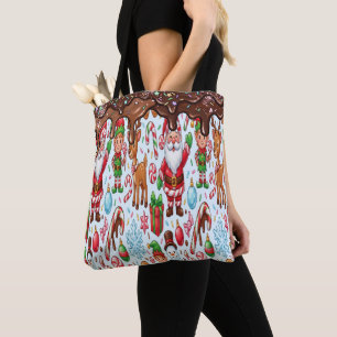 Sweet Candy Christmas Treats Gingerbread Man Tote Bag