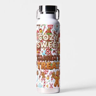 Sweet Candy Christmas Treats Gingerbread Man Water Bottle