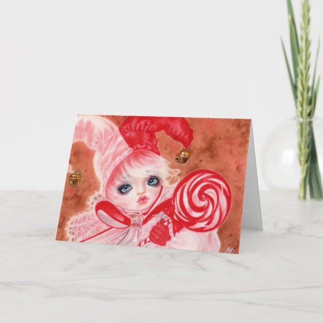 Sweet Candy court jester  Lollipop girl Card (Front)