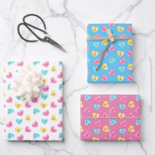 Sweet Candy Hearts Valentines Day Wrapping Paper Sheet