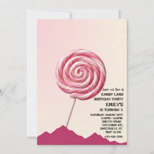 Sweet Candy Land Girl Birthday Invitation