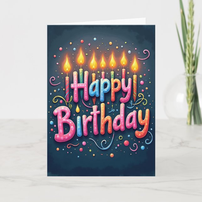 Sweet Candy Letter Birthday Card (Front)