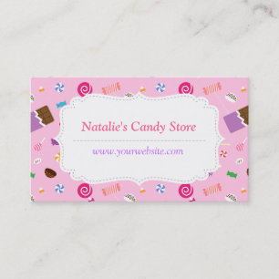 Sweet Candy Pattern Pink Business Card