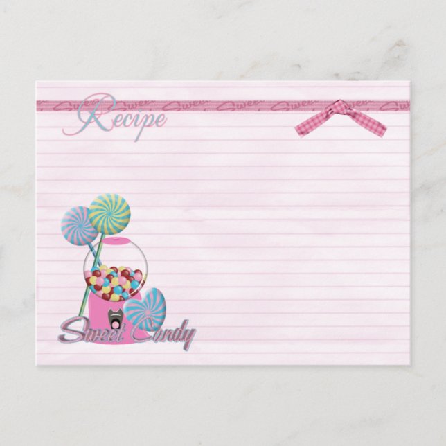 sweet candy recipe card (Front)