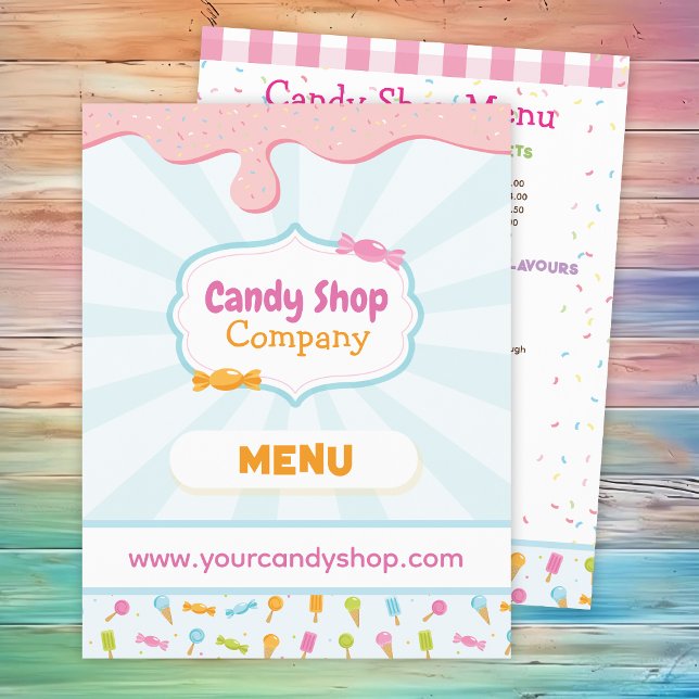 Sweet Candy Shop and Ice Cream Menu Flyer (Creator Uploaded)