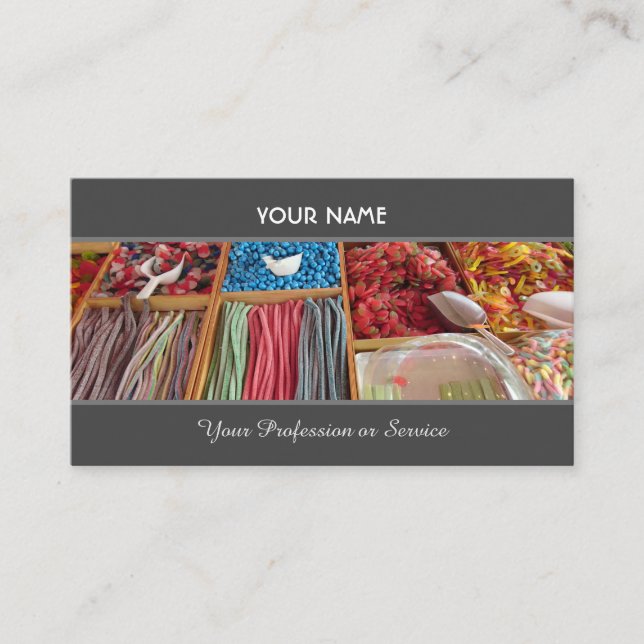 Sweet candy shop premium business card (Front)