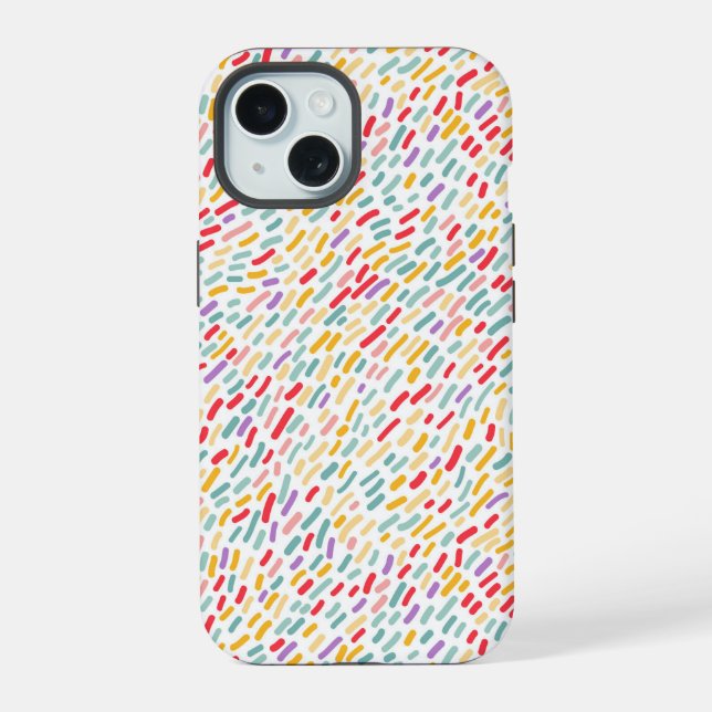 Sweet Candy Sprinkle Pattern iPhone 15 Case (Back)