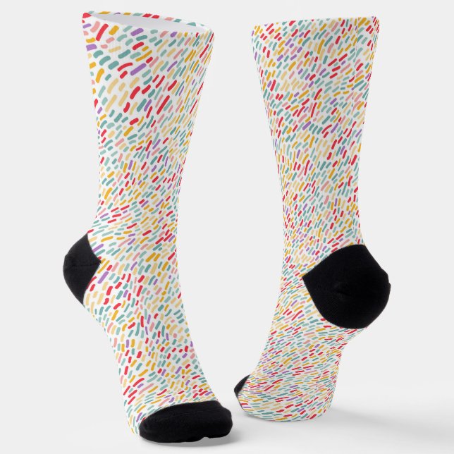 Sweet Candy Sprinkle Pattern Socks (Angled)