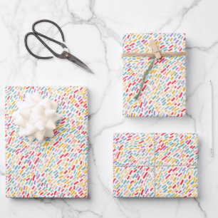 Sweet Candy Sprinkle Pattern Wrapping Paper Sheet