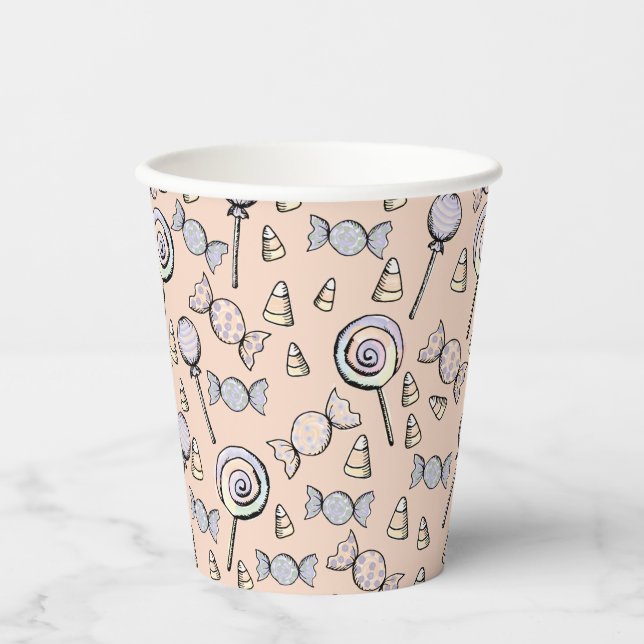 Sweet Candy Theme First Birthday Paper Cups (Front)
