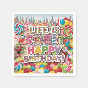 Sweet Candyland Birthday Design – Fun & Colorful Napkin