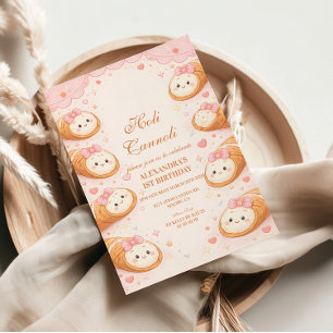 Sweet Cannoli Bakery Bow 1st Birthday Invitation