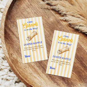 Sweet Cannoli Yellow Blue Italian Baby Shower Game Enclosure Card