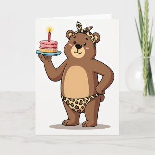 Sweet Cartoon Bear Birthday Card