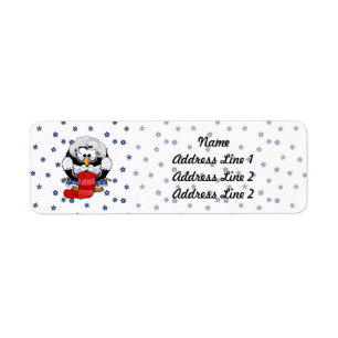 Sweet Cartoon Grandma Penguin with Flower Pattern