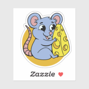 sweet cartoon mouse cheese
