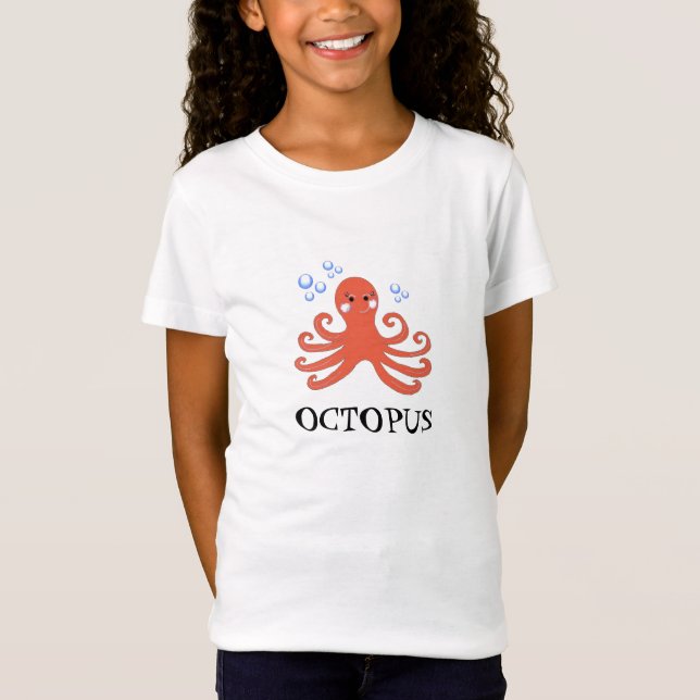 Sweet Cartoon Octopus T-Shirt (Front)
