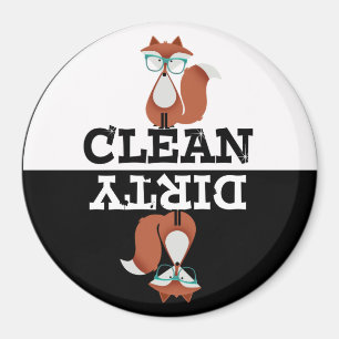 Sweet Cartoon Red Fox Dishwasher Magnet