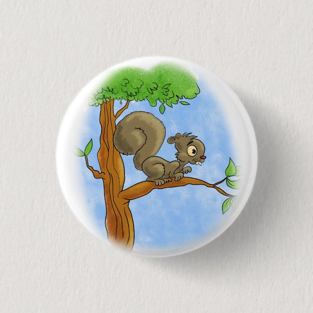 Sweet Cartoon Squirrel 3 Cm Round Badge (Front)