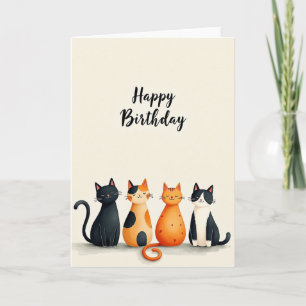 Sweet Cat Birthday Art Card