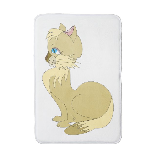 Sweet Cat - Choose / Add Your Colour / Text Bath Mat (Front Vertical)