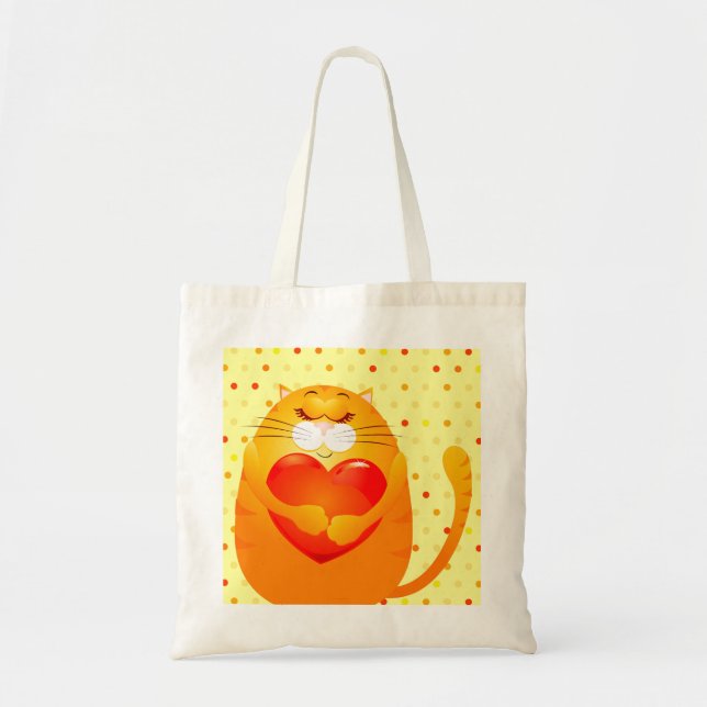 Sweet cat in love, bag (Front)