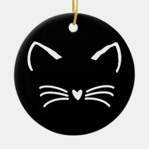 Sweet Cat Kitten Face Ceramic Tree Decoration